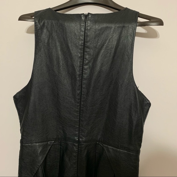 TOPSHOP black faux leather skater dress size 8 - Picture 4 of 8